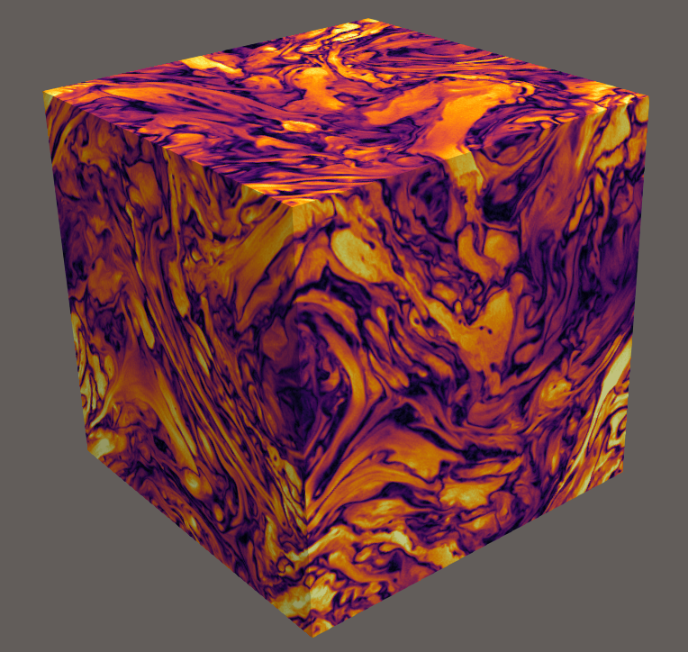 collisionless large-amplitude turbulence resulting from one of our small-scale dynamo simulations